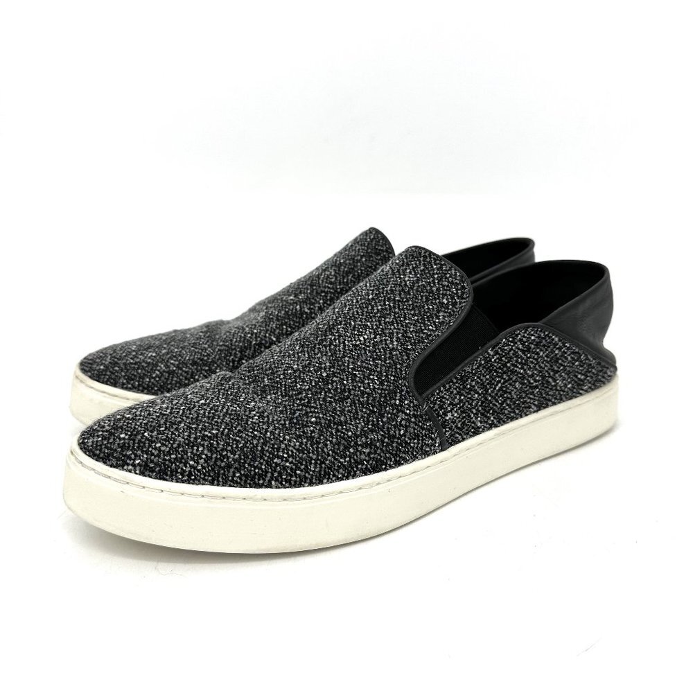 Vince Women's Garvey Slip-Onβ Platform Sneaker Black Grey Tweed Size 8